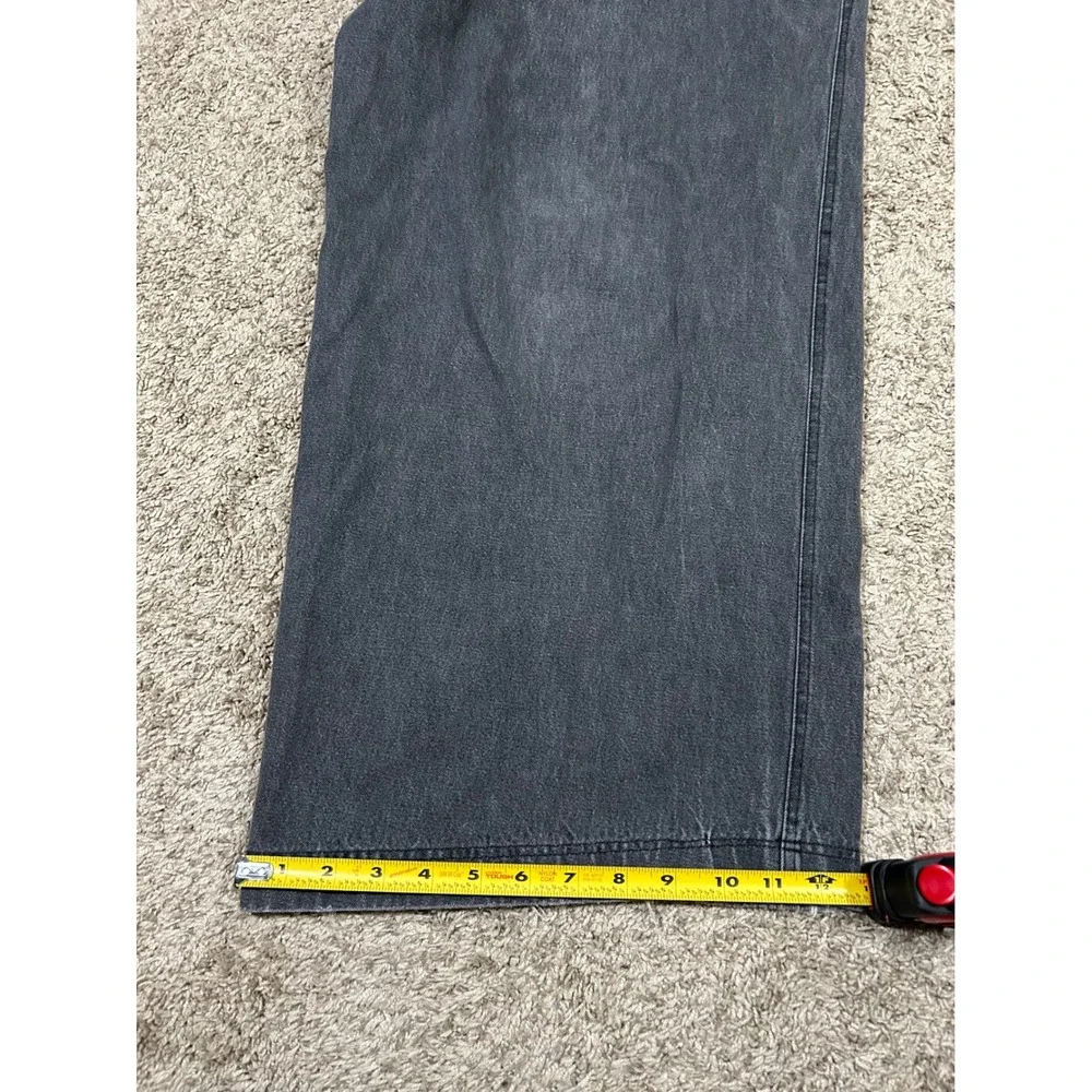 Vintage Rare 90's JNCO's Wide Leg Jeans Black Denim Bold Plaid Y2K Streetwear